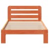 Cadre de lit sans matelas cire marron 75x190 cm bois pin massif 