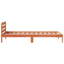Cadre de lit sans matelas cire marron 75x190 cm bois pin massif 