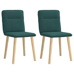 Chaises à manger lot de 2 vert foncé tissu 