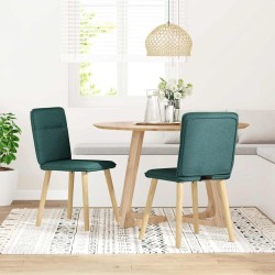 Chaises à manger lot de 2 vert foncé tissu 