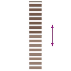 Store zèbre marron 45x200 cm largeur du tissu 40,9 cm polyester 