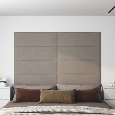 Panneaux muraux 12 pcs Gris clair 90x30 cm Velours 3,24 m² 