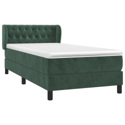 Sommier à lattes de lit avec matelas Vert foncé 100x200 cm 