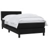 Sommier à lattes de lit avec matelas noir 100x210 cm velours 