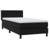 Sommier à lattes de lit avec matelas noir 100x210 cm velours 