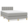 Sommier à lattes de lit et matelas gris clair 120x190 cm tissu 