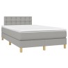 Sommier à lattes de lit et matelas gris clair 120x190 cm tissu 
