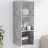 Armoire murale avec portes en verre gris béton 35x37x100 cm 