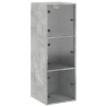 Armoire murale avec portes en verre gris béton 35x37x100 cm 