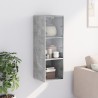 Armoire murale avec portes en verre gris béton 35x37x100 cm 