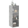 Armoire murale avec portes en verre gris béton 35x37x100 cm 