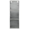 Armoire murale avec portes en verre gris béton 35x37x100 cm 