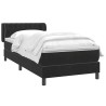 Sommier à lattes de lit avec matelas noir 100x210 cm velours 
