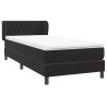 Sommier à lattes de lit avec matelas noir 100x210 cm velours 