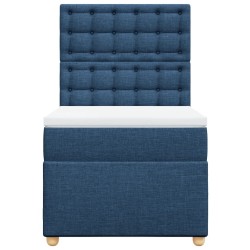 Sommier à lattes de lit avec matelas Bleu 80x200 cm Tissu 