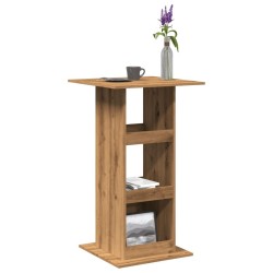 Table de bar avec rangement chêne artisanal bois d’ingénierie 