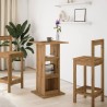 Table de bar avec rangement chêne artisanal bois d’ingénierie 