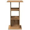 Table de bar avec rangement chêne artisanal bois d’ingénierie 