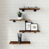Étagères murales 4 pcs chêne fumé 40x20x1,5cm bois d'ingénierie 