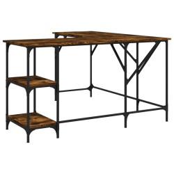 Bureau chêne fumé 139x139x75 cm bois d'ingénierie 