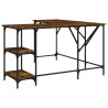 Bureau chêne fumé 139x139x75 cm bois d'ingénierie 