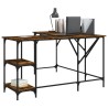 Bureau chêne fumé 139x139x75 cm bois d'ingénierie 