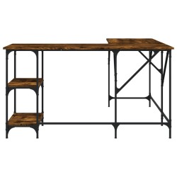Bureau chêne fumé 139x139x75 cm bois d'ingénierie 