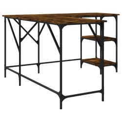 Bureau chêne fumé 139x139x75 cm bois d'ingénierie 