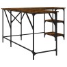 Bureau chêne fumé 139x139x75 cm bois d'ingénierie 