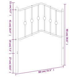 Tête de lit métal blanc 75 cm 