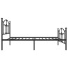 Cadre de lit métal sans matelas avec pied de lit noir 75x190 cm 