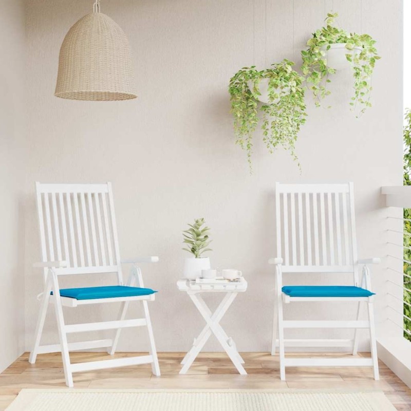 Coussins de chaise jardin lot de 2 bleu 40x40x3 cm tissu oxford 