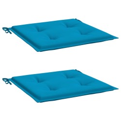 Coussins de chaise jardin lot de 2 bleu 40x40x3 cm tissu oxford 