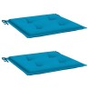 Coussins de chaise jardin lot de 2 bleu 40x40x3 cm tissu oxford 