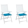 Coussins de chaise jardin lot de 2 bleu 40x40x3 cm tissu oxford 