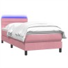 Sommier à lattes de lit avec matelas rose 100x220 cm velours 