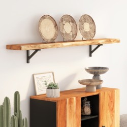 Étagère murale rectangulaire massif acacia bordure assortie 