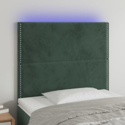 Tête de lit à LED Vert foncé 100x5x118/128 cm Velours 