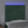 Tête de lit à LED Vert foncé 100x5x118/128 cm Velours 