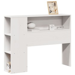 Tête de lit avec rangement blanc 75 cm bois massif de pin 