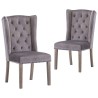 Chaises à manger lot de 2 gris velours 