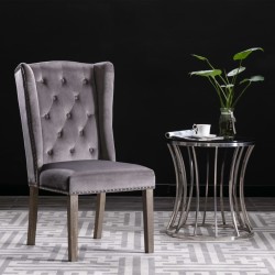 Chaises à manger lot de 2 gris velours 