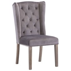 Chaises à manger lot de 2 gris velours 