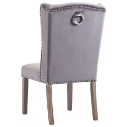 Chaises à manger lot de 2 gris velours 