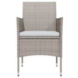 Ensemble à manger de jardin coussins 5 pcs Beige/noir 
