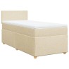 Sommier à lattes de lit et matelas Crème 90x190 cm Tissu 