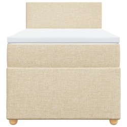 Sommier à lattes de lit et matelas Crème 90x190 cm Tissu 