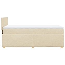 Sommier à lattes de lit et matelas Crème 90x190 cm Tissu 