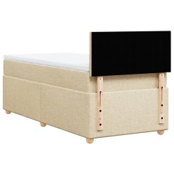 Sommier à lattes de lit et matelas Crème 90x190 cm Tissu 