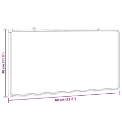 Tableau blanc magnétique 60x30x1,7 cm aluminium 